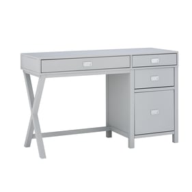 Linon Peggy Grey Side Storage Desk