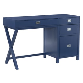 Linon Peggy Navy 2pc Office Furniture Set with Storage Desk