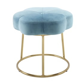 Linon Seraphina Gold Light Blue Stool