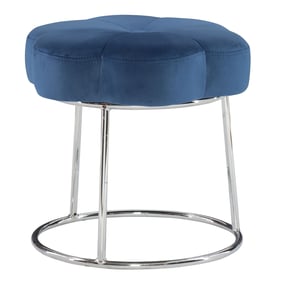 Linon Seraphina Chrome Navy Stool