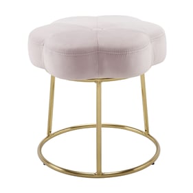 Linon Seraphina Gold Light Pink Stool