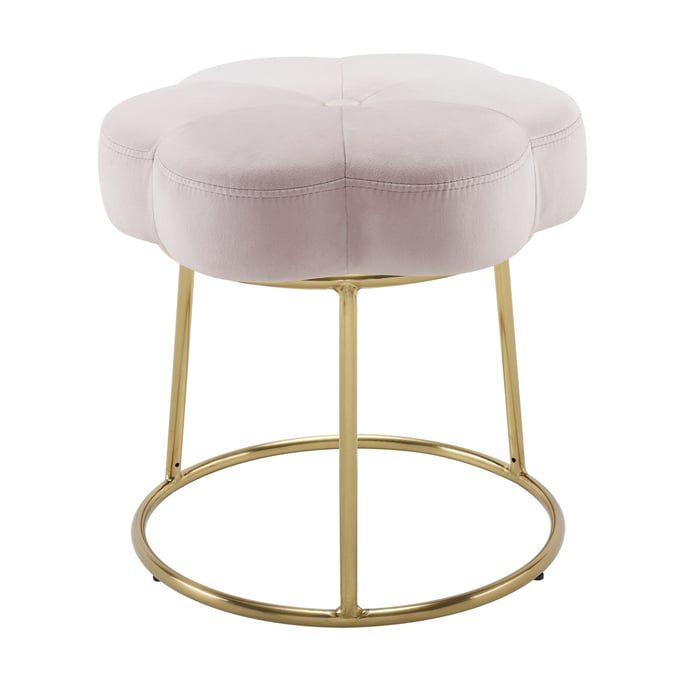 Linon Seraphina Gold Light Pink Stool LN-ST006PNK01ASU