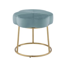 Linon Seraphina Teal Gold Stool