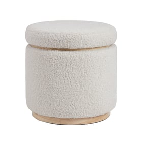 Linon Blanche Natural White Storage Ottoman