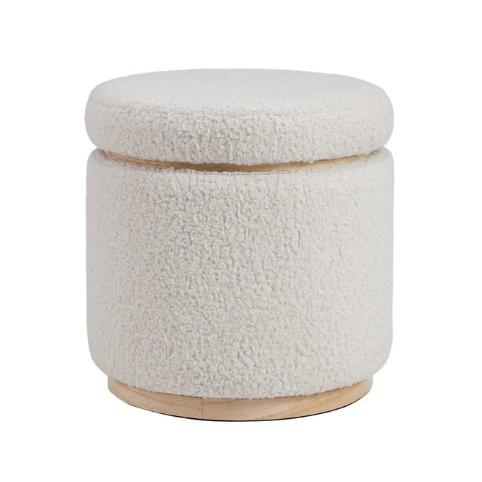 Linon Blanche Natural White Storage Ottoman LN-ST011NAT01ASU