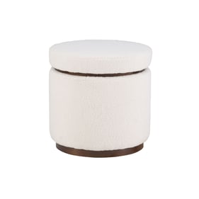 Linon Blanche Walnut Natural Storage Ottoman