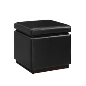 Linon Blanche Black Square Ottoman