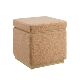 Linon Blanche Tan Square Ottoman