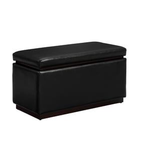 Linon Blanche Black Rectangle Ottoman