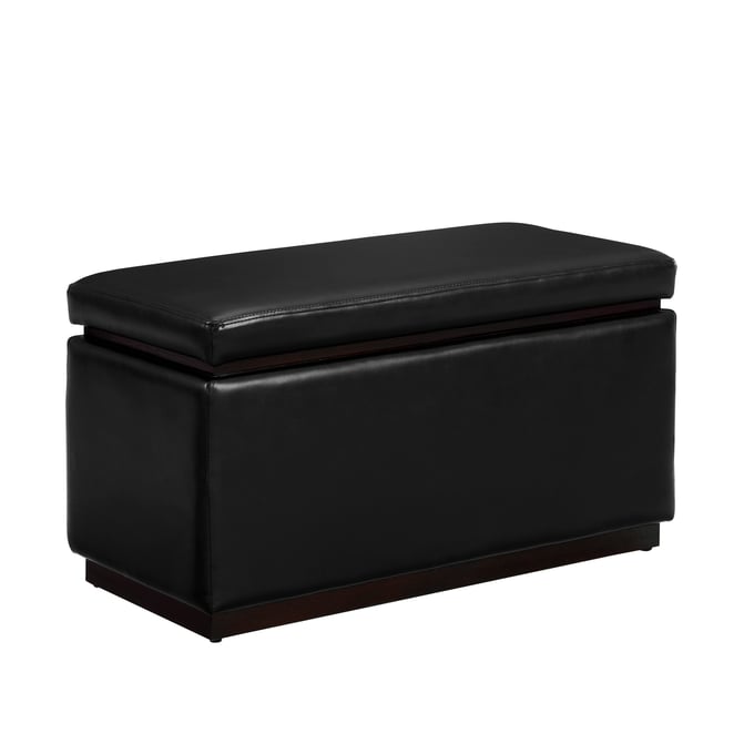 Linon Blanche Black Rectangle Ottoman LN-ST014BLKPU01ASU