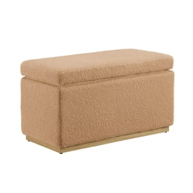 Linon Blanche Tan Rectangle Ottoman