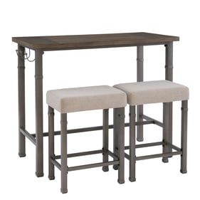 Linon Austin Grey 3pc Pub Set