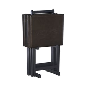 Linon Marlowe Dark Grey Tray Table Set