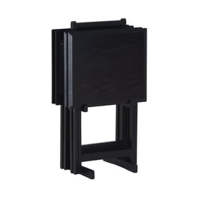 Linon Marlowe Black Tray Table Set