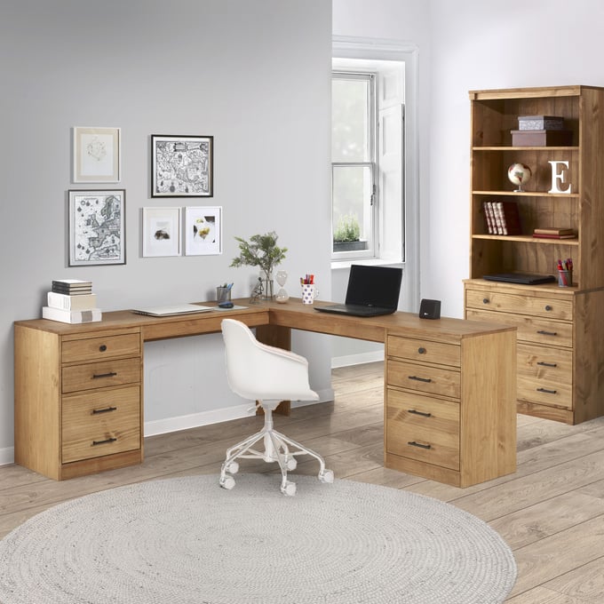 2pc Essentials Home Office Set With 2 Drawer File Cabinet Natural