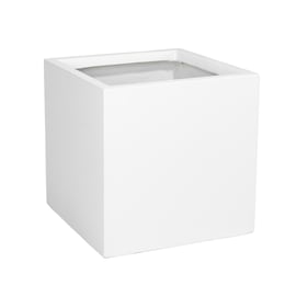 LeisureMod Fern White 15 Inch Planter