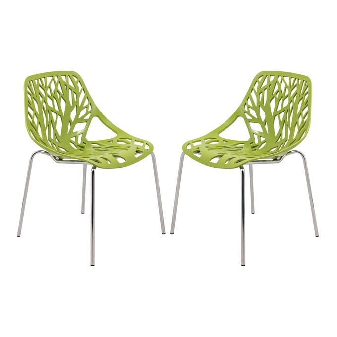 Design Edge Coledale 2  Green Chromed Legs Dining Chairs DE-22365962