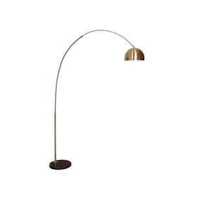 LeisureMod Arco Gold Black Arched Floor Lamp