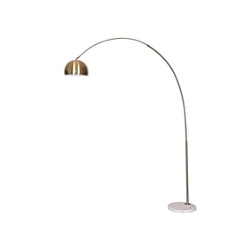 LeisureMod Arco Gold White Arched Floor Lamp