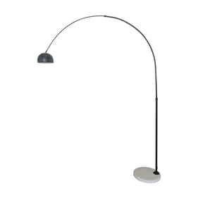 LeisureMod Arco Black White Arched Floor Lamp