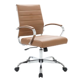 LeisureMod Benmar Brown Leather Office Chair