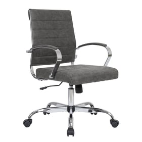 LeisureMod Benmar Charcoal Leather Office Chair