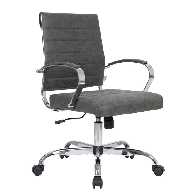 LeisureMod Benmar Charcoal Leather Office Chair LSM-BO19CHL