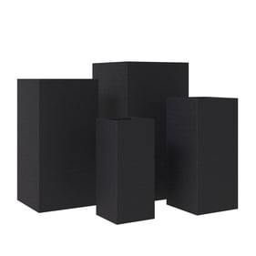 LeisureMod Basalt Black Planter Set