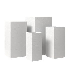 LeisureMod Basalt White Planter Set