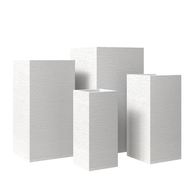 LeisureMod Basalt White Planter Set LSM-BP20-24-28-31W