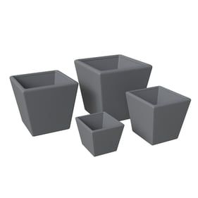 LeisureMod Blossom Dark Grey Planter set