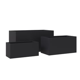 LeisureMod Bloom Black Planter Set