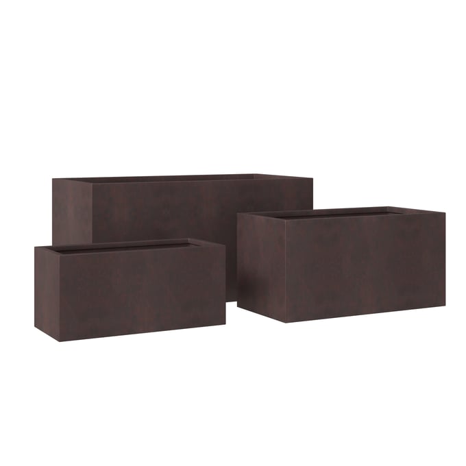 LeisureMod Bloom Brown Planter Set LSM-BP9-12-16BR