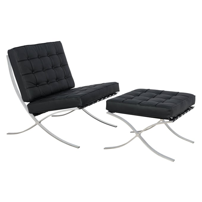 Design Edge Coolongolook  Black Pavilion Chair and Ottoman Set DE-22366526