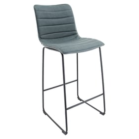 LeisureMod Brooklyn Peacock Blue Bar Stool