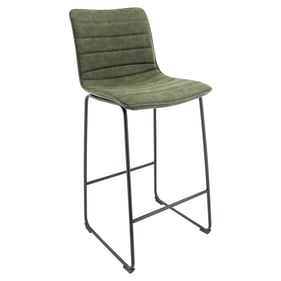 LeisureMod Brooklyn Olive Green Bar Stool