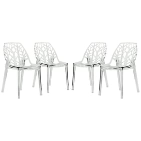 4 LeisureMod Cornelia Clear Dining Chairs