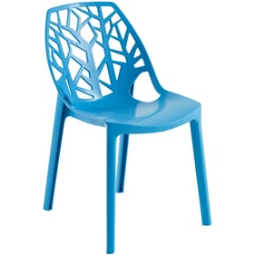 LeisureMod Cornelia Solid Blue Dining Chair