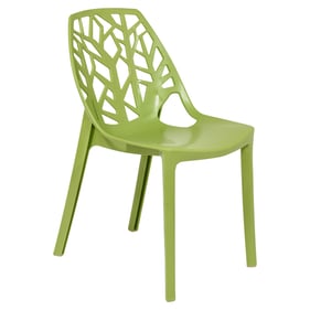 LeisureMod Cornelia Green Plastic Dining Chair