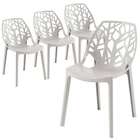 4 LeisureMod Cornelia Grey Dining Chairs