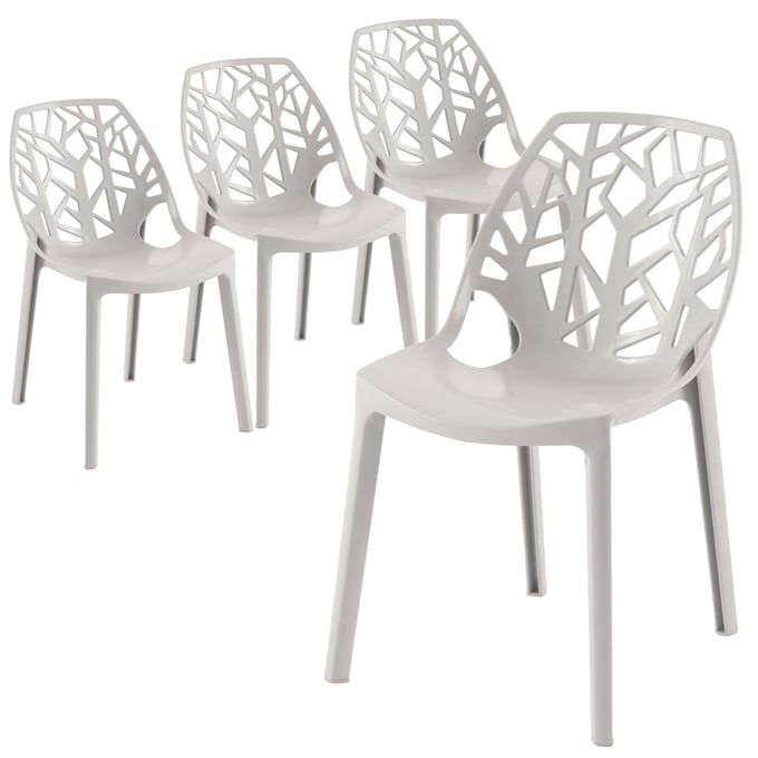 4 LeisureMod Cornelia Grey Dining Chairs LSM-C18SGR4