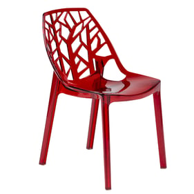 LeisureMod Cornelia Red Dining Chair