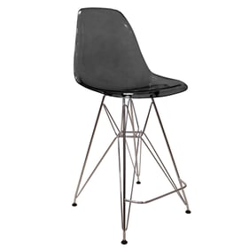 LeisureMod Cresco Transparent Black Barstool