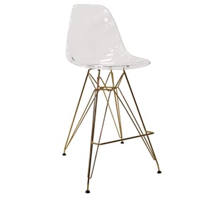 LeisureMod Cresco Clear Acrylic Barstool