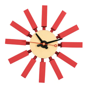 LeisureMod Vdara Red Modern Wall Clock