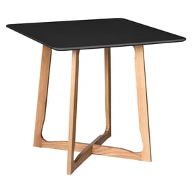 LeisureMod Cedar Black Square Bistro Dining Table