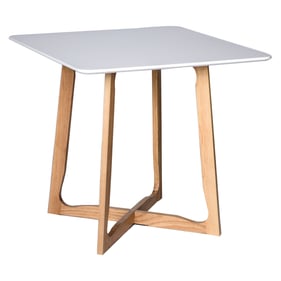 LeisureMod Cedar White Square Bistro Dining Table