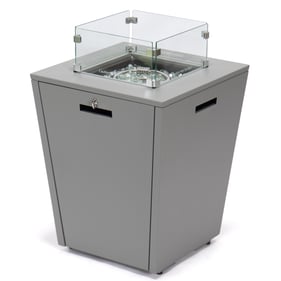 LeisureMod Chelsea Grey Propane Fire Pit Side Table