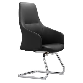 LeisureMod Celeste Black Guest Office Chair