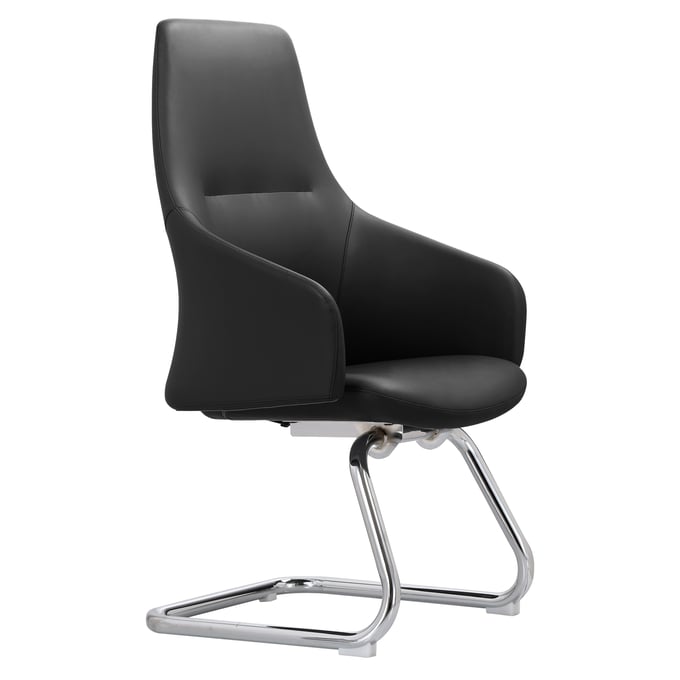 LeisureMod Celeste Black Guest Office Chair LSM-CGO20BLL